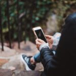Woman reading phone